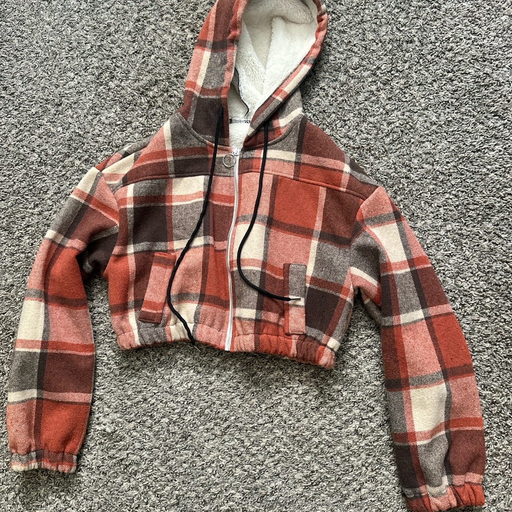 Plaid Cropped Hoodie